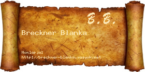 Breckner Blanka névjegykártya